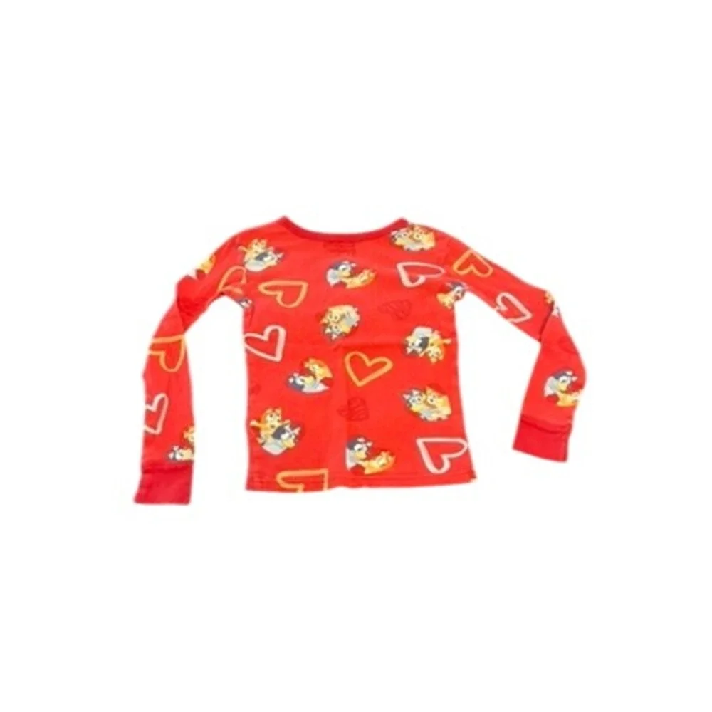 Bluey Bingo‎ Red Heart Cotton Pajama Set Long Sleeve Pants Size 6 RN 87652